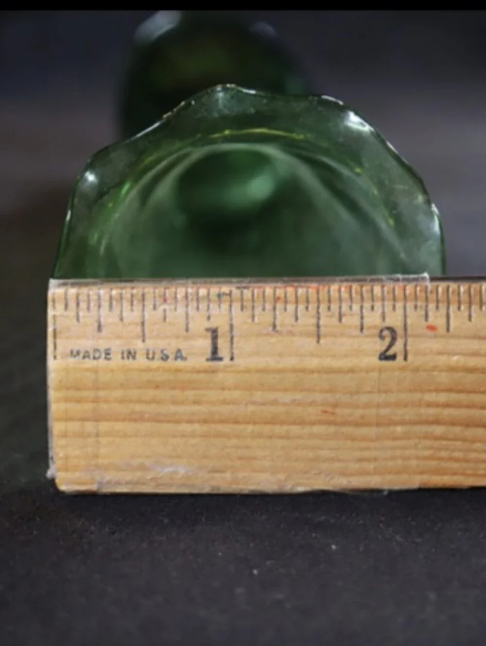 Vintage Hand-Blown Emerald Green Footed Ruffled Lip 8" Vase - Picture 6 of 6